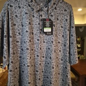 Antigua Men's Blue Patterned Shirt